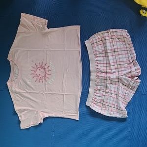 Women's Joyspun short sleeves & short bottom size 2x (18w-20x) Pink